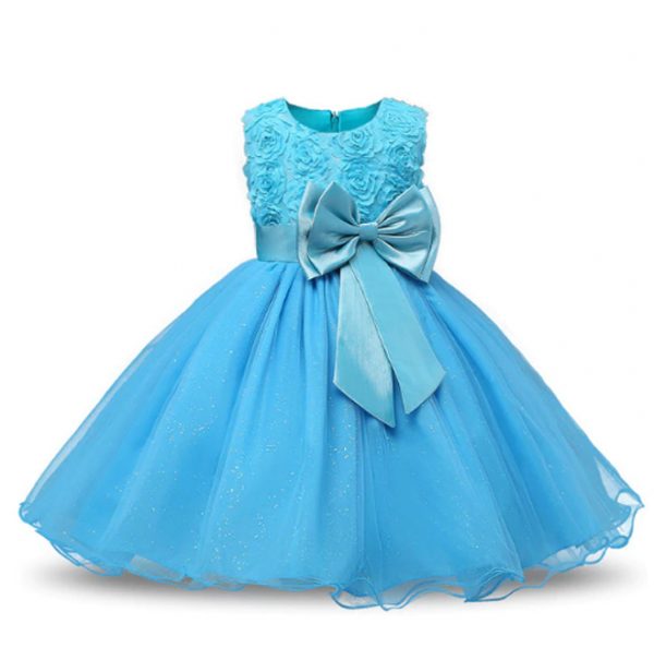 Vestido de niña vintage princesa azul