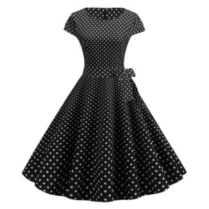 Vestido vintage Polka Dot Negro