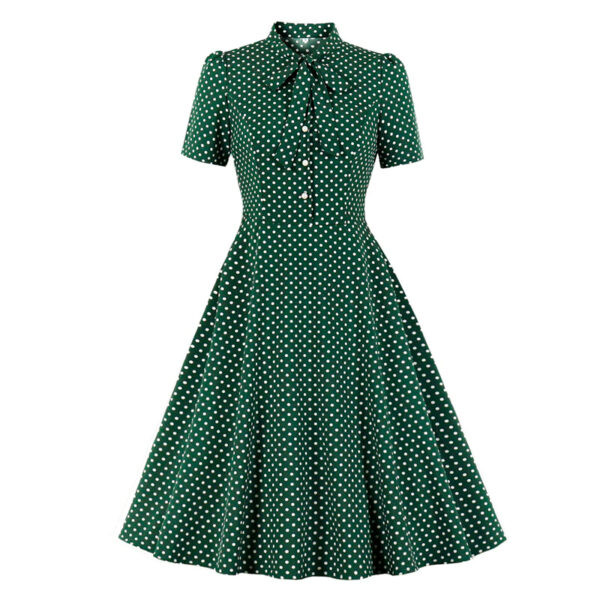 Vestido vintage Polka Dot, verde